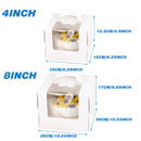 50pcs Portable Cake Boxes with Open Window for Birthday Party Cake Packaging-2