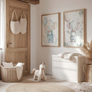 Lindo Póster para Habitación Infantil con Elefante · Elefante Acuarela con Globo · Decoración de Pared para Habitación de Bebé · Ilustración Animal en Pastel · Impresión sin Marco