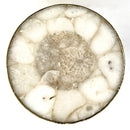 Base para pastel, centro de mesa, expositor o bandeja de ágata de cristal blanco (redonda, 10 pulgadas)
