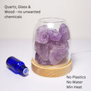 AURORA 2 Luz de Cristal | Difusión de Aceite Esencial | Cuarzo Natural 500g | Amatista / Calcita Verde