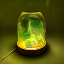 AURORA 2 Luz de Cristal | Difusión de Aceite Esencial | Cuarzo Natural 500g | Amatista / Calcita Verde