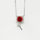 Collar Aromático de Plata de Ley Jardín de Rosas - Carmesí | Energía y Curación | Difunde sobre la Marcha