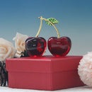 Estatuilla de Cereza de Cristal Decorativa para Hogar y Oficina