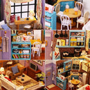 Kit miniatura departamento Mónica | Sujetalibros con luces para estantería