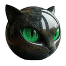 Estatua Gato Negro Halloween en Resina Textura Piedra – Adorno Estantería Hogar