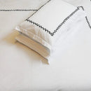 Hojas de sauce – Juegos de funda de edredón de lino puro con bordes bordados
