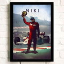 Póster Fórmula 1 Autos de Carreras Gran Premio Leyendas de Pilotos · Impresión Decorativa sin Marco