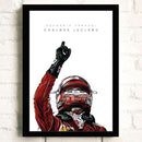 Póster Fórmula 1 Autos de Carreras Gran Premio Leyendas de Pilotos · Impresión Decorativa sin Marco